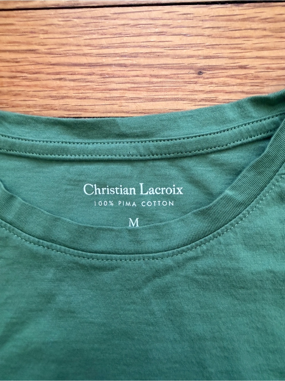 Christian Lacroix Green Tee Shirt 100% Cotton